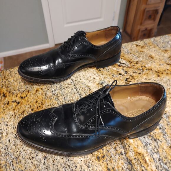 Johnston & Murphy Optima Black Leather Wingtip Dress Oxford Shoes US 9M main image 11